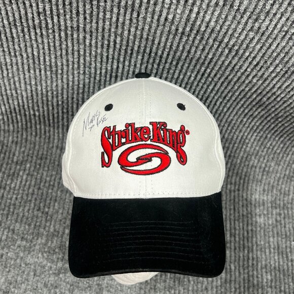 Strike‎ King Autographed Baseball Cap By Mark Rose White Hat Adjustable Fishing - Picture 1 of 14